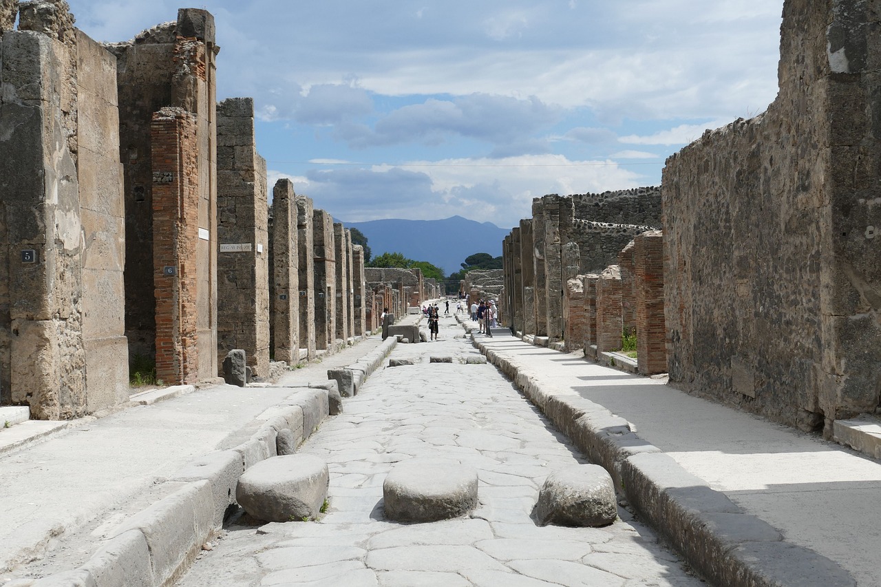 Une rue de Pompeii de nos jours.