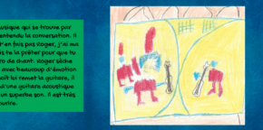 Dessin d'enfant avec du texte