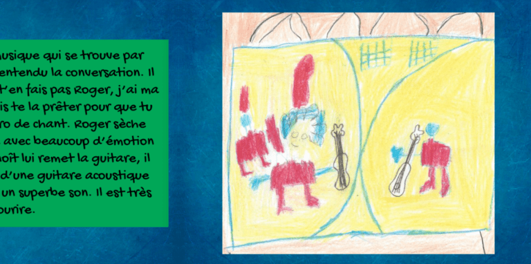Dessin d'enfant avec du texte